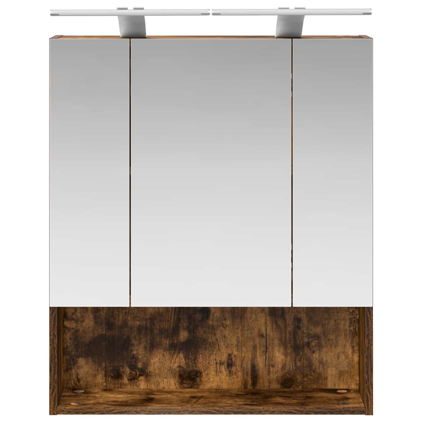 Bathroom Mirror Cabinet with Shelf Smoked Oak 60 x 14.5 x 70 cm