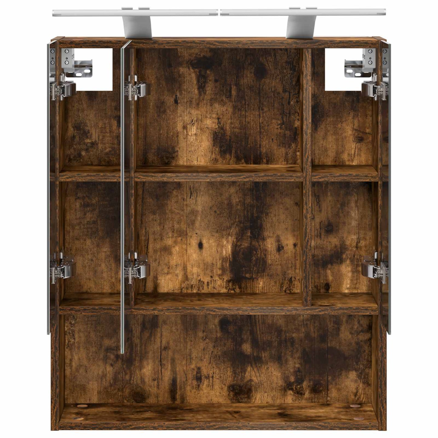 Bathroom Mirror Cabinet with Shelf Smoked Oak 60 x 14.5 x 70 cm