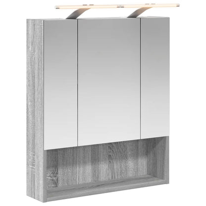Bathroom Mirror Cabinet with Door Grey Sonoma 60 x 14.5 x 70 cm