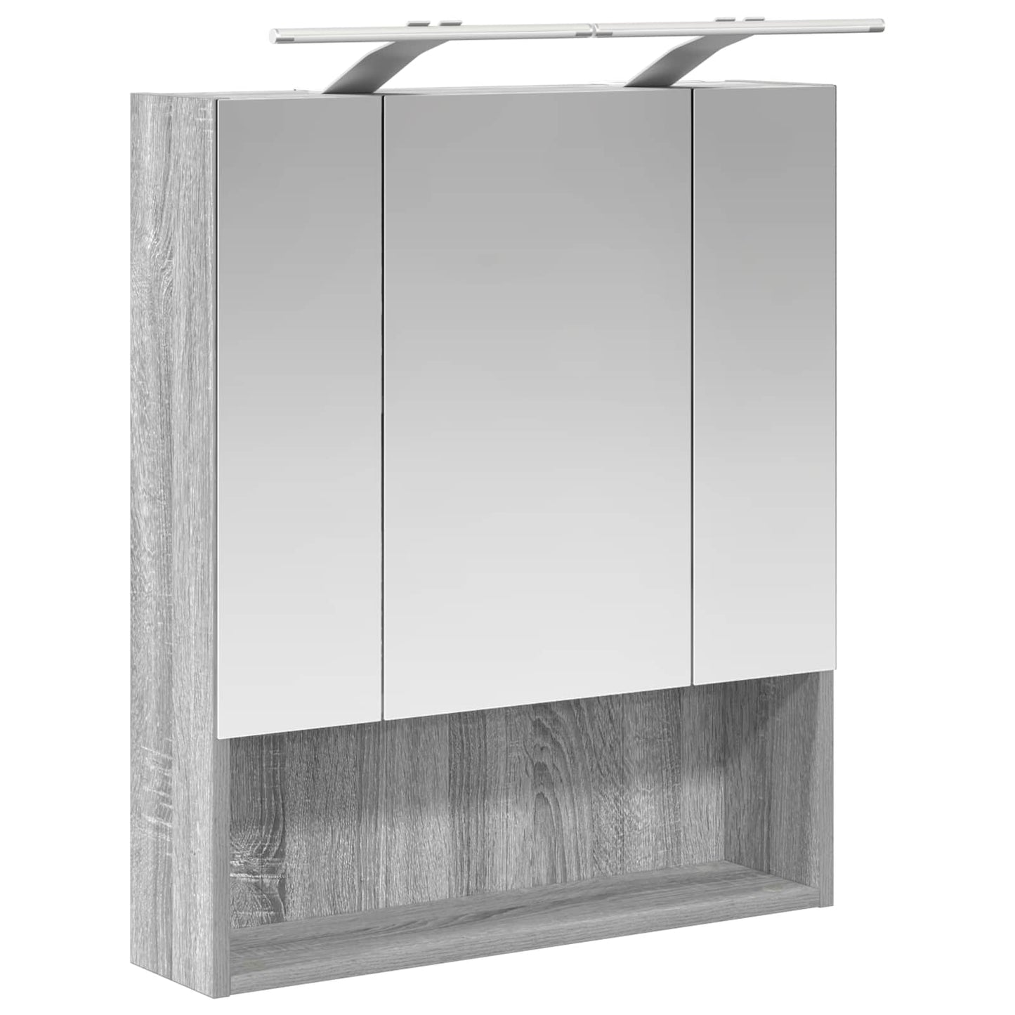 Bathroom Mirror Cabinet with Door Grey Sonoma 60 x 14.5 x 70 cm