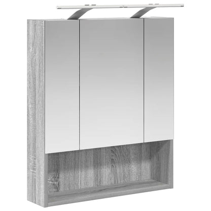 Bathroom Mirror Cabinet with Door Grey Sonoma 60 x 14.5 x 70 cm