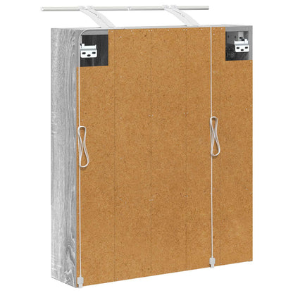 Bathroom Mirror Cabinet with Door Grey Sonoma 60 x 14.5 x 70 cm