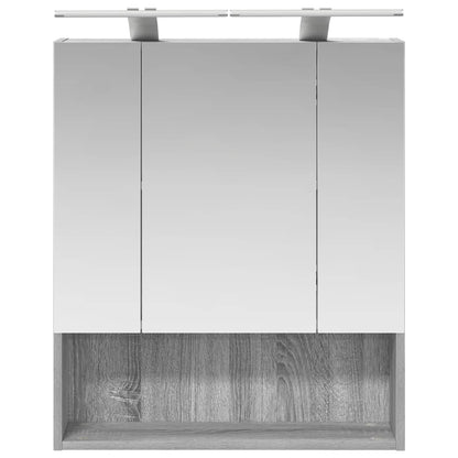 Bathroom Mirror Cabinet with Door Grey Sonoma 60 x 14.5 x 70 cm