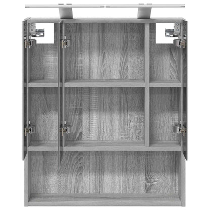 Bathroom Mirror Cabinet with Door Grey Sonoma 60 x 14.5 x 70 cm