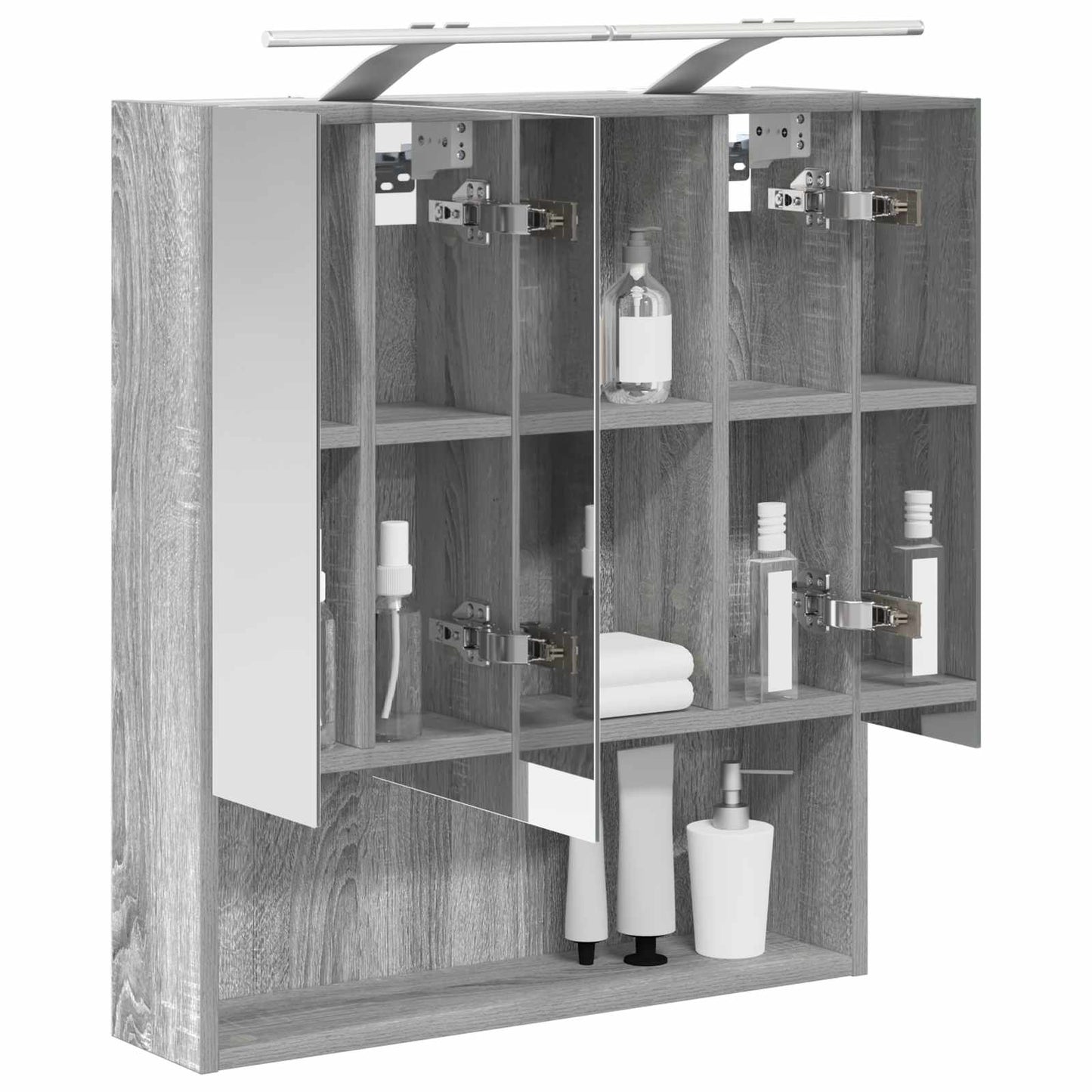 Bathroom Mirror Cabinet with Door Grey Sonoma 60 x 14.5 x 70 cm