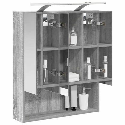 Bathroom Mirror Cabinet with Door Grey Sonoma 60 x 14.5 x 70 cm