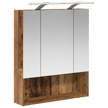 Bathroom Mirror Cabinet with Shelf Old Wood 60 x 14.5 x 70 cm