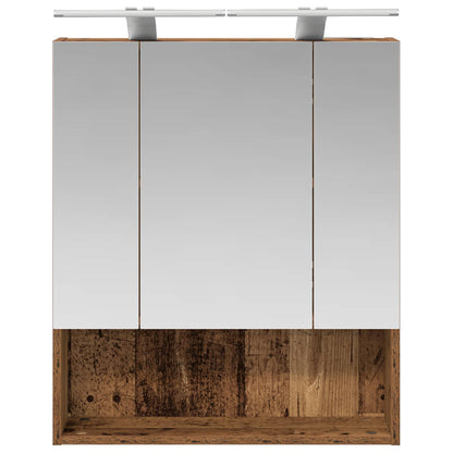 Bathroom Mirror Cabinet with Shelf Old Wood 60 x 14.5 x 70 cm