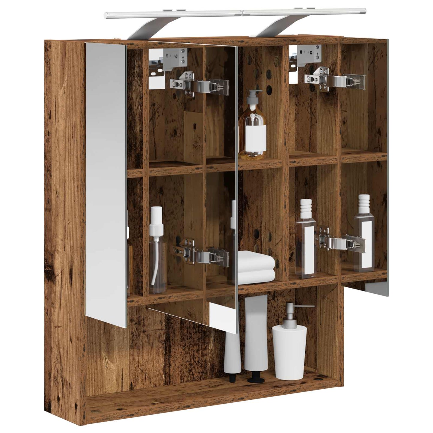 Bathroom Mirror Cabinet with Shelf Old Wood 60 x 14.5 x 70 cm