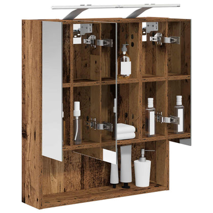 Bathroom Mirror Cabinet with Shelf Old Wood 60 x 14.5 x 70 cm
