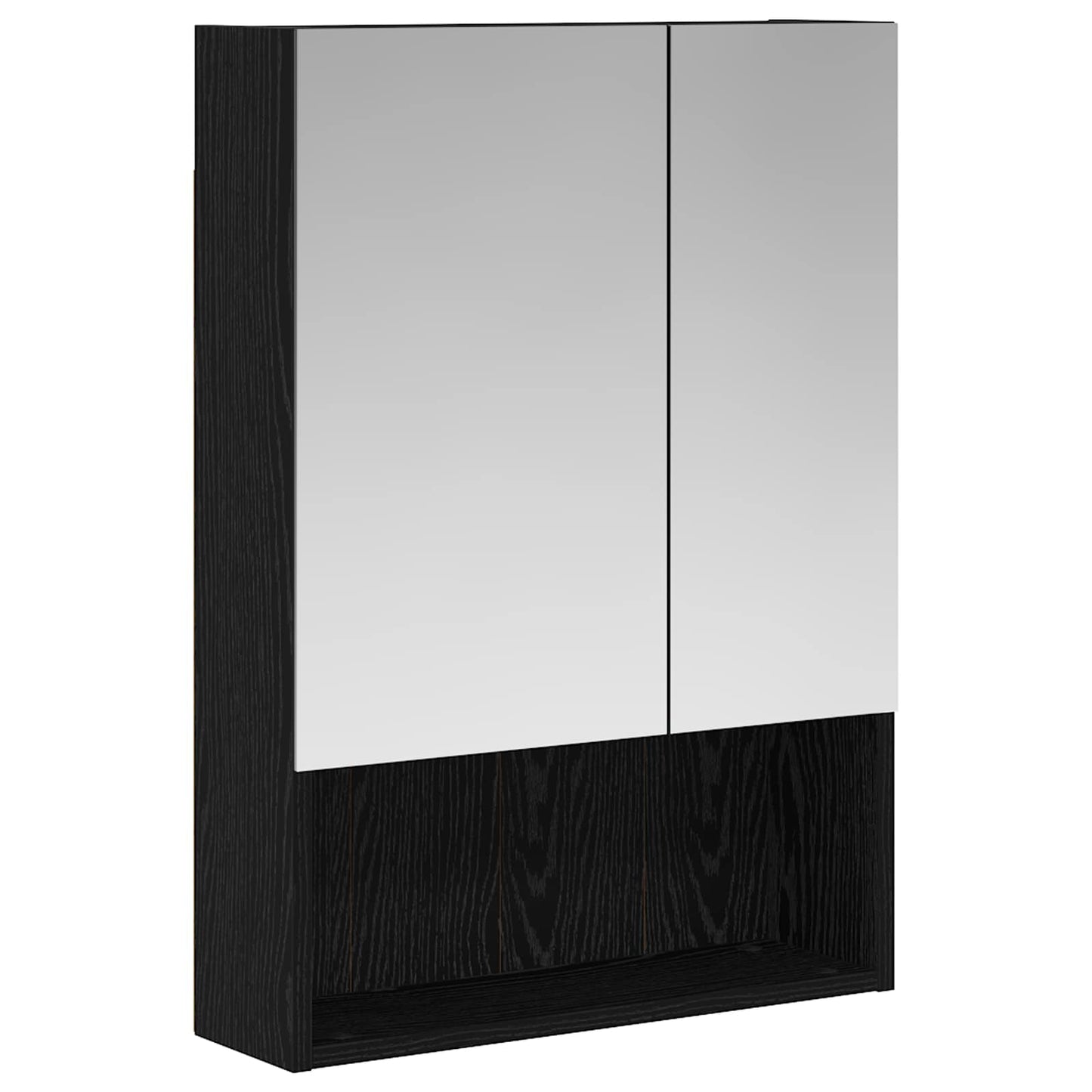 Bathroom Mirror Cabinet with Shelf Black Oak 50 x 14.5 x 70 cm