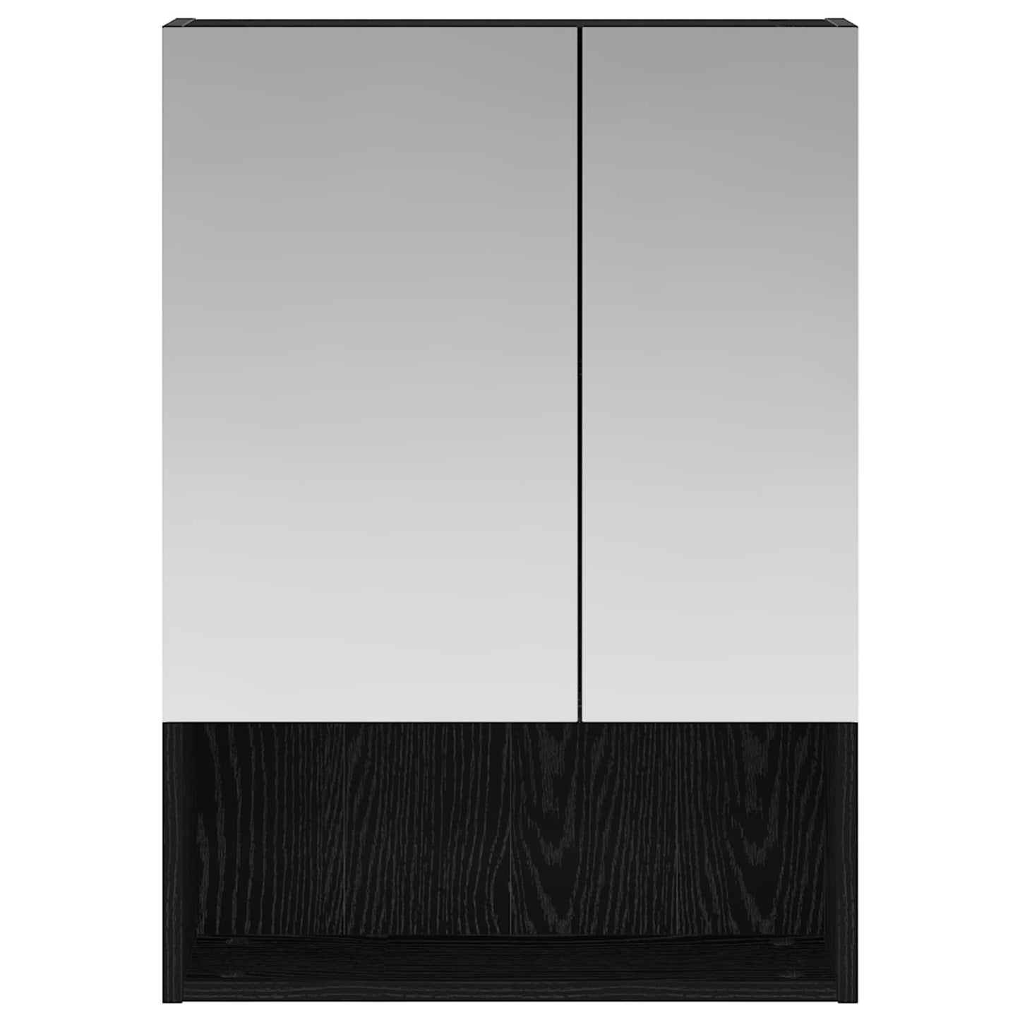 Bathroom Mirror Cabinet with Shelf Black Oak 50 x 14.5 x 70 cm