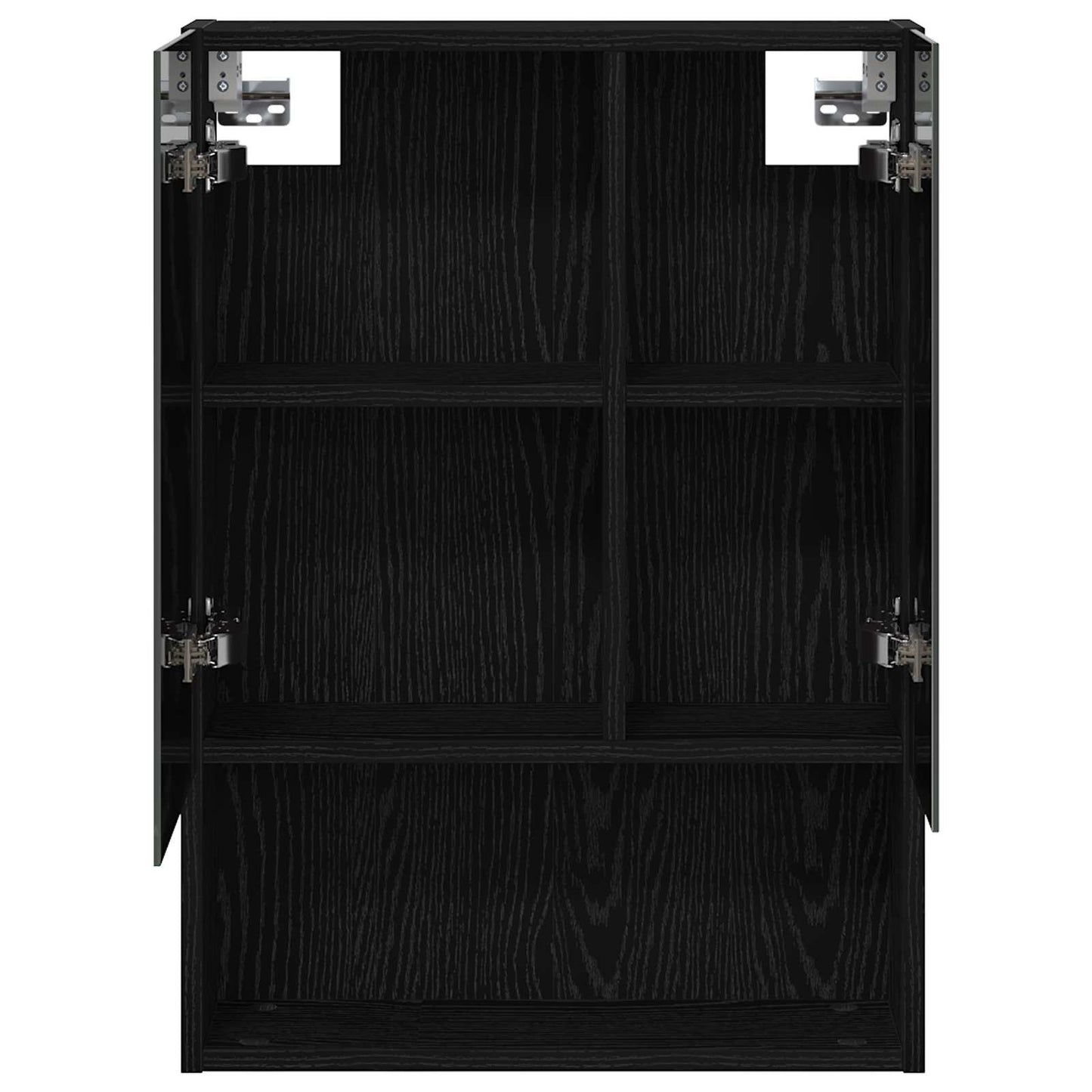 Bathroom Mirror Cabinet with Shelf Black Oak 50 x 14.5 x 70 cm