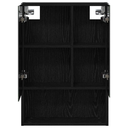 Bathroom Mirror Cabinet with Shelf Black Oak 50 x 14.5 x 70 cm