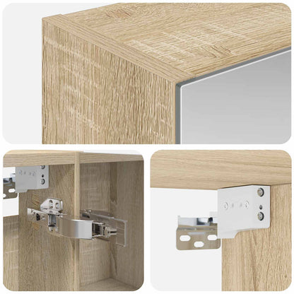 Bathroom Mirror Cabinet with Shelf Sonoma Oak 50 x 14.5 x 70 cm