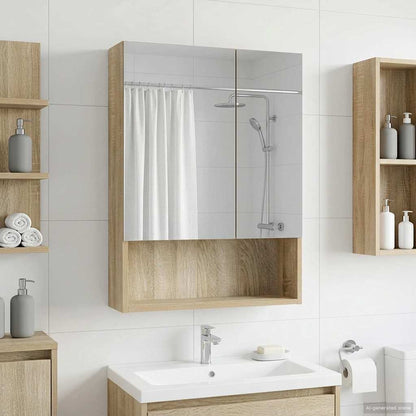 Bathroom Mirror Cabinet with Shelf Sonoma Oak 50 x 14.5 x 70 cm