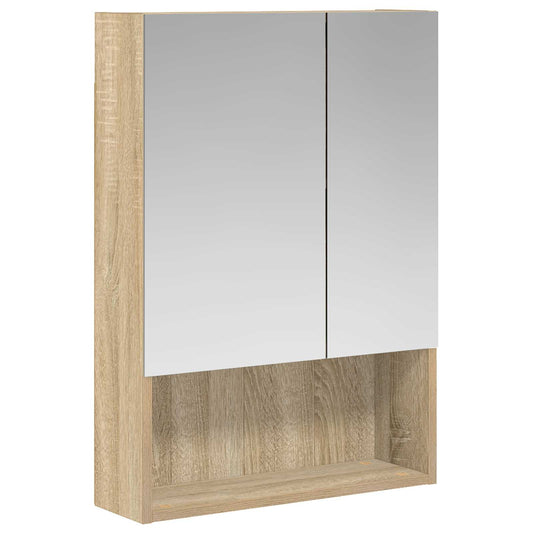 Bathroom Mirror Cabinet with Shelf Sonoma Oak 50 x 14.5 x 70 cm