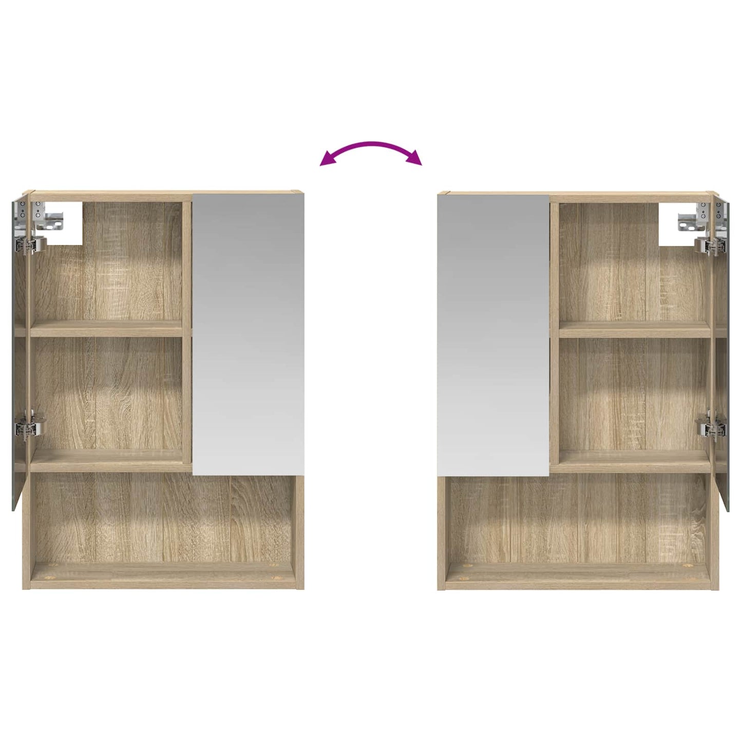 Bathroom Mirror Cabinet with Shelf Sonoma Oak 50 x 14.5 x 70 cm