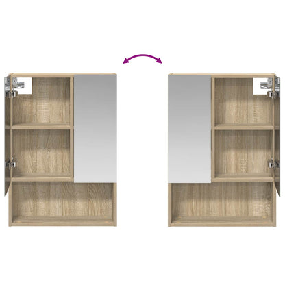 Bathroom Mirror Cabinet with Shelf Sonoma Oak 50 x 14.5 x 70 cm
