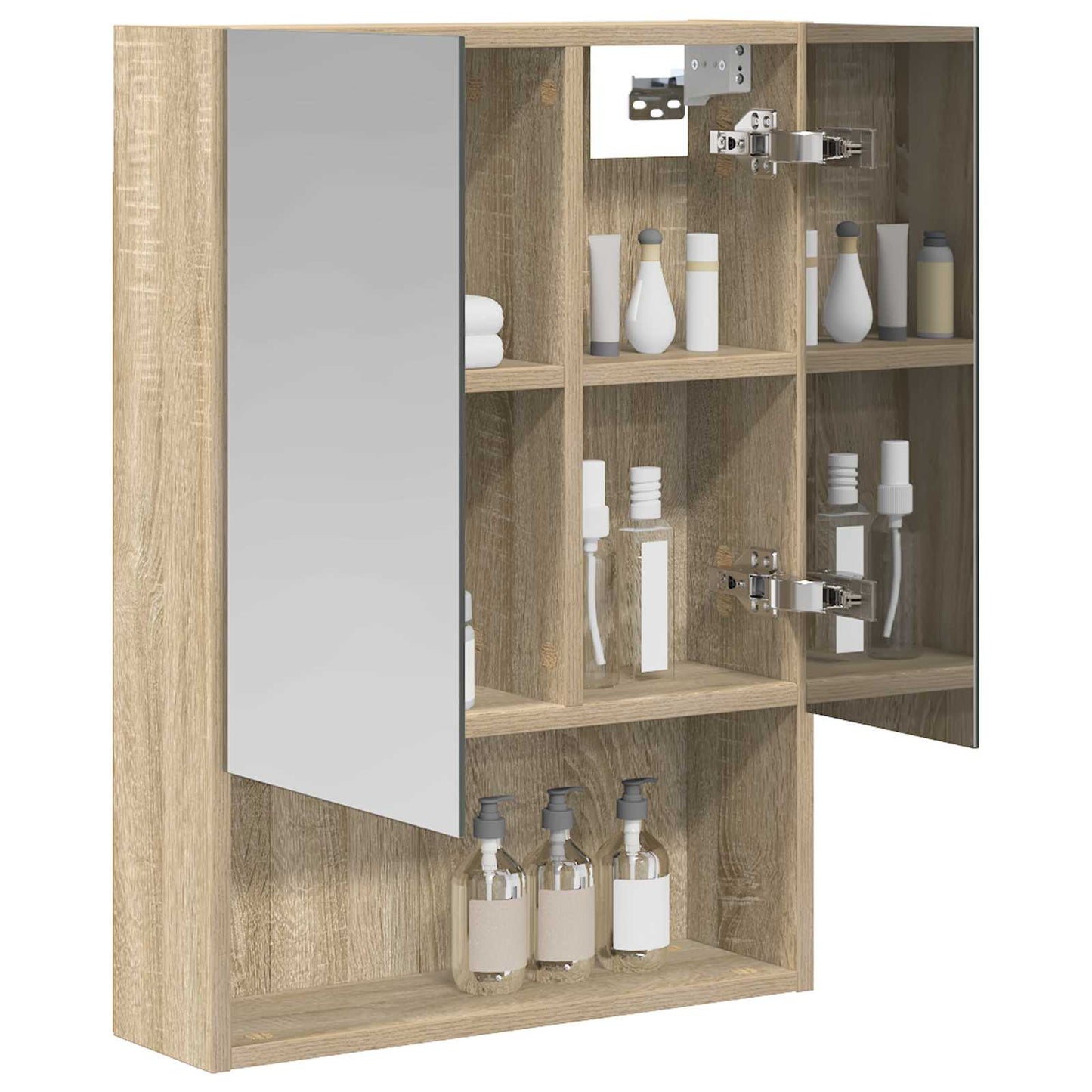 Bathroom Mirror Cabinet with Shelf Sonoma Oak 50 x 14.5 x 70 cm