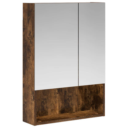 Bathroom Mirror Cabinet with Shelf Smoked Oak 50 x 14.5 x 70 cm