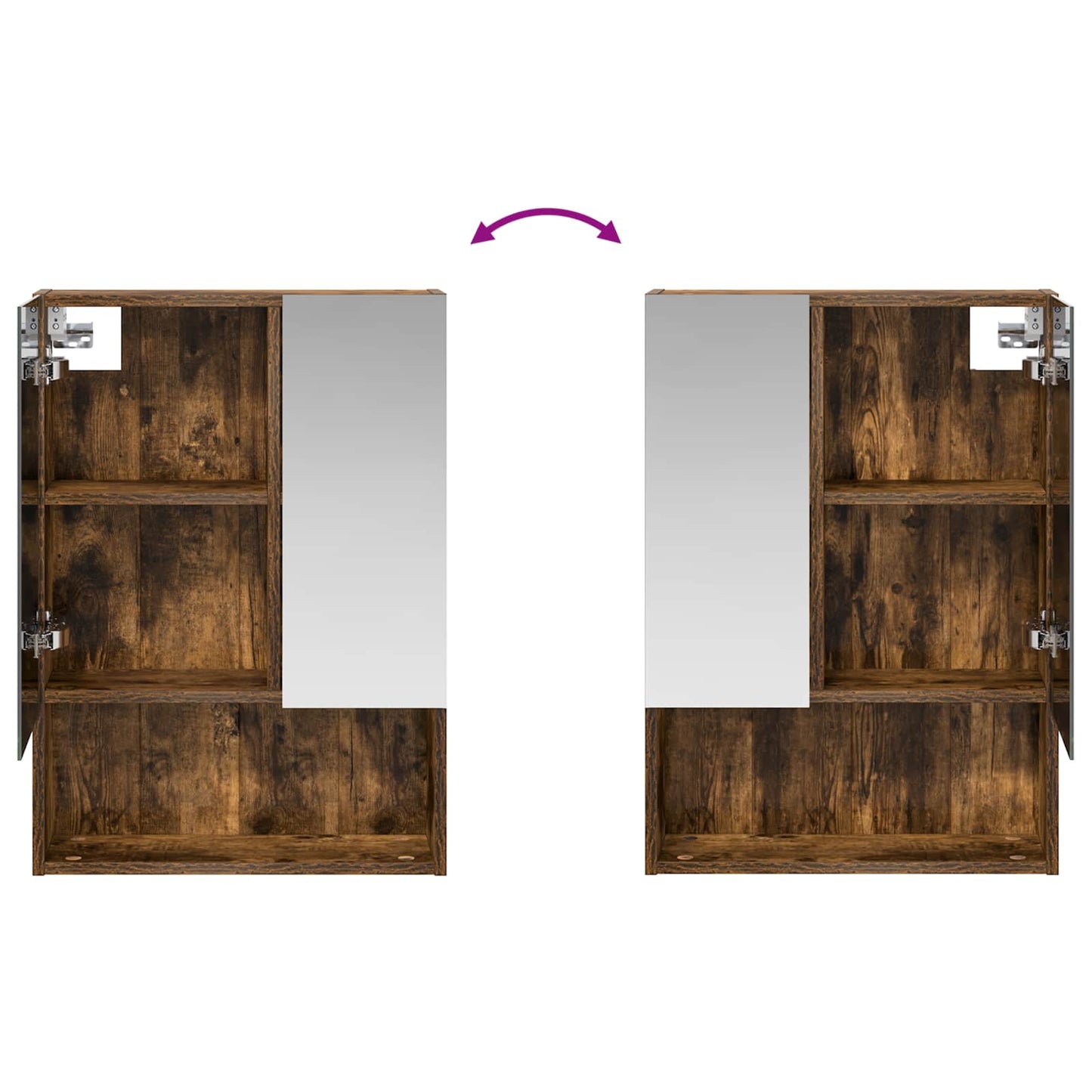 Bathroom Mirror Cabinet with Shelf Smoked Oak 50 x 14.5 x 70 cm
