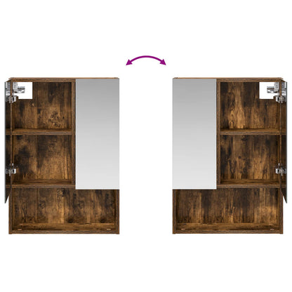 Bathroom Mirror Cabinet with Shelf Smoked Oak 50 x 14.5 x 70 cm