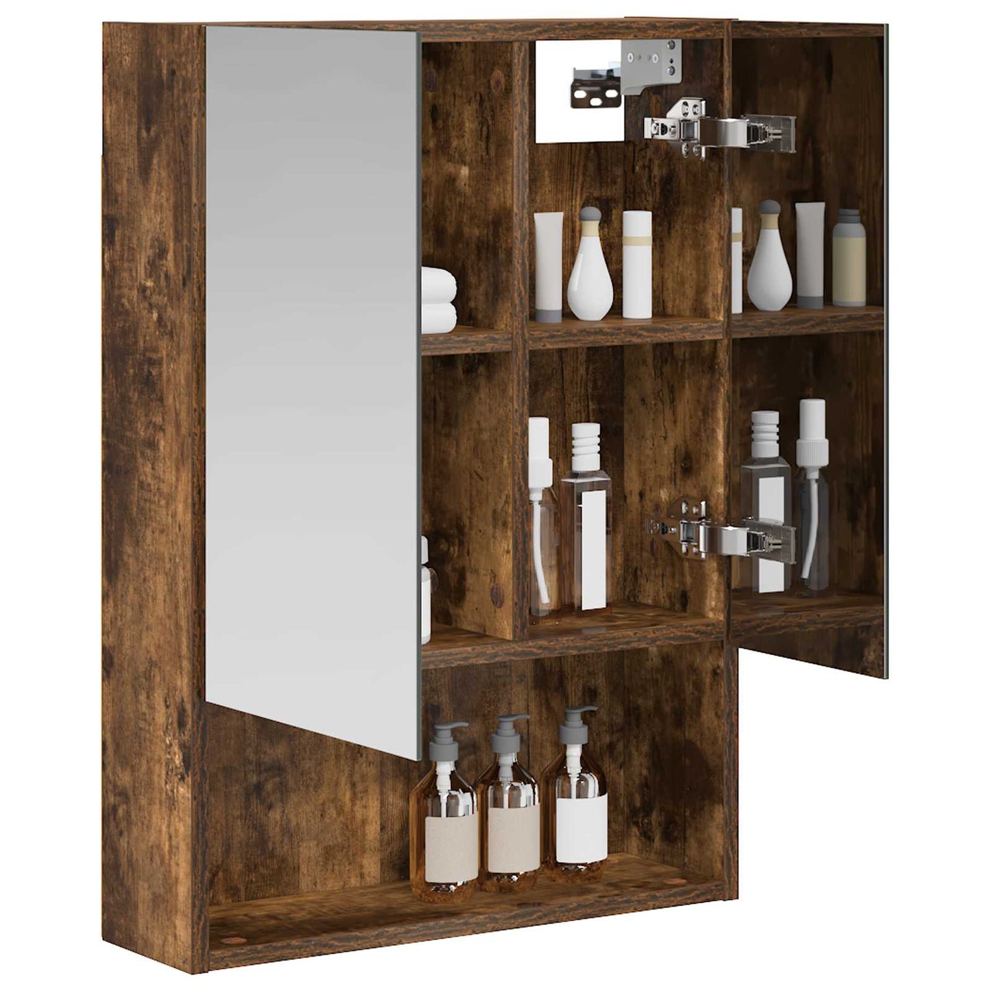 Bathroom Mirror Cabinet with Shelf Smoked Oak 50 x 14.5 x 70 cm