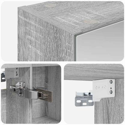Bathroom Mirror Cabinet with Door Grey Sonoma 50 x 14.5 x 70 cm