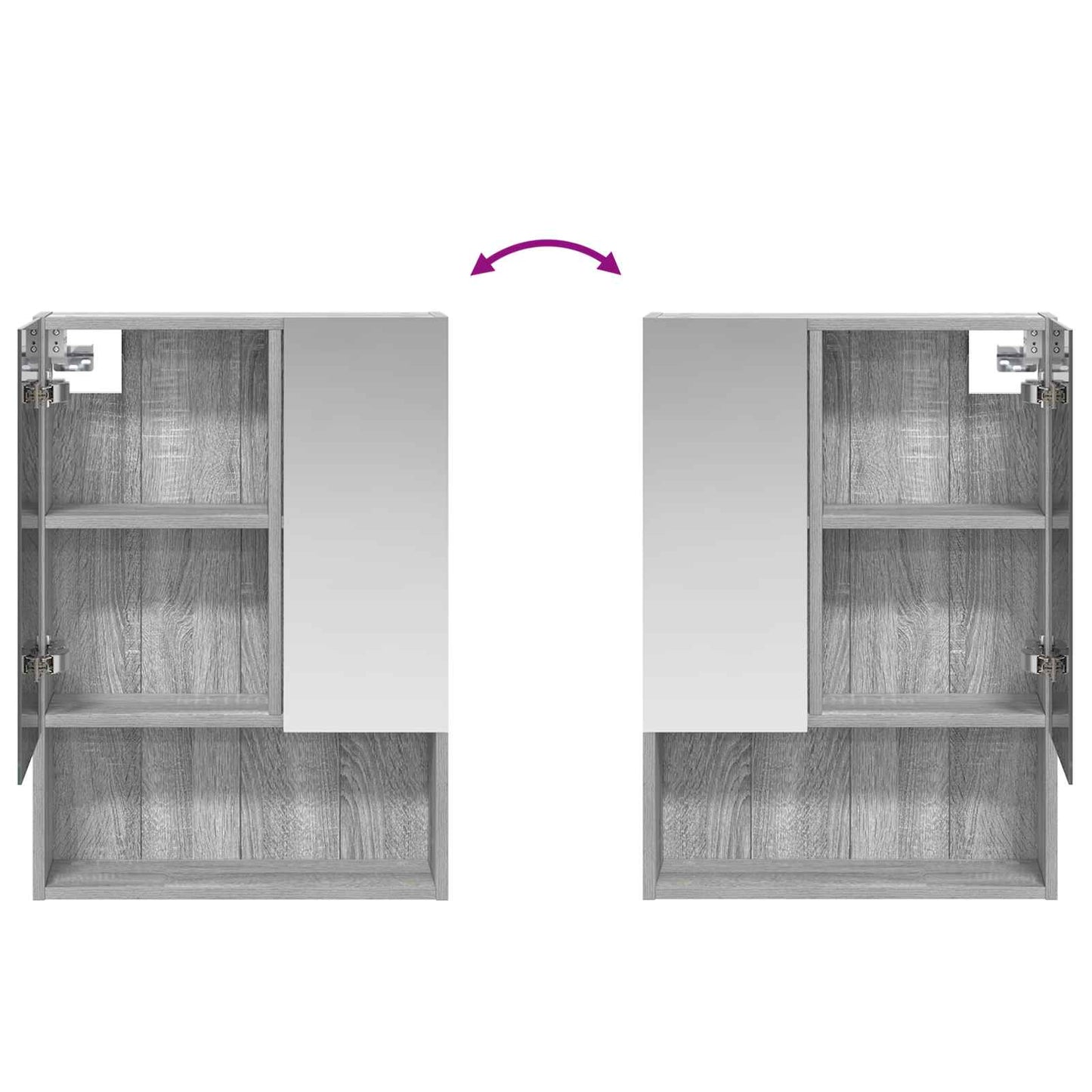 Bathroom Mirror Cabinet with Door Grey Sonoma 50 x 14.5 x 70 cm
