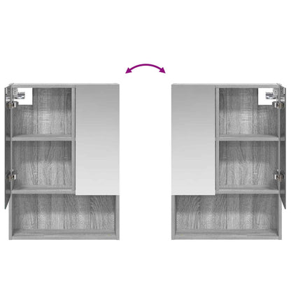 Bathroom Mirror Cabinet with Door Grey Sonoma 50 x 14.5 x 70 cm