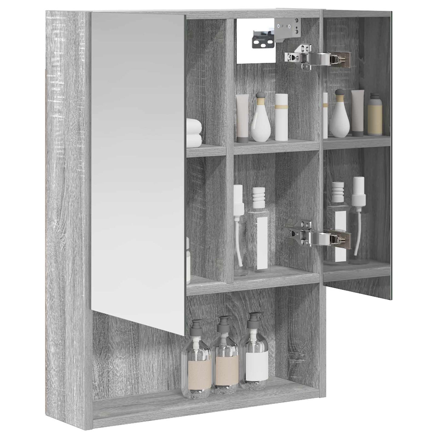 Bathroom Mirror Cabinet with Door Grey Sonoma 50 x 14.5 x 70 cm