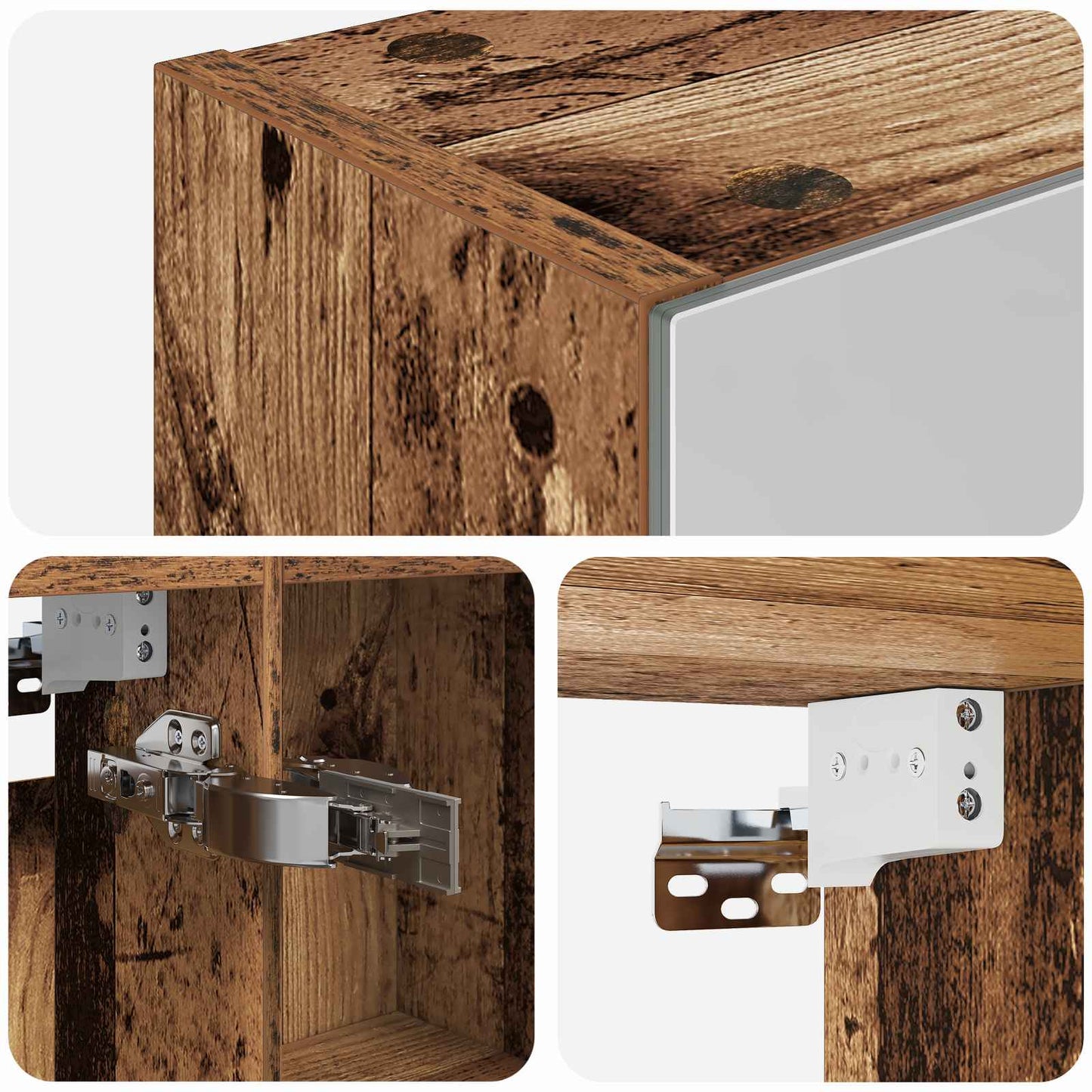 Bathroom Mirror Cabinet with Shelf Old Wood 50 x 14.5 x 70 cm