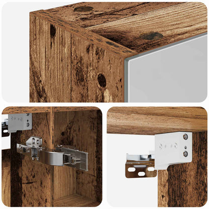 Bathroom Mirror Cabinet with Shelf Old Wood 50 x 14.5 x 70 cm
