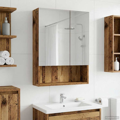 Bathroom Mirror Cabinet with Shelf Old Wood 50 x 14.5 x 70 cm