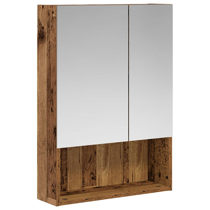 Bathroom Mirror Cabinet with Shelf Old Wood 50 x 14.5 x 70 cm