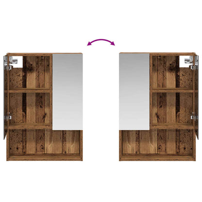 Bathroom Mirror Cabinet with Shelf Old Wood 50 x 14.5 x 70 cm