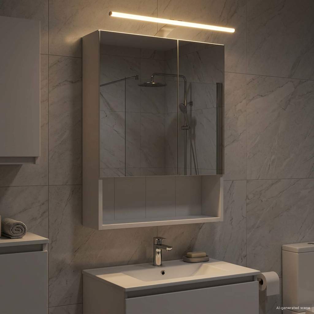 Bathroom Mirror Cabinet White 50 x 14.5 x 70 cm Engineered wood
