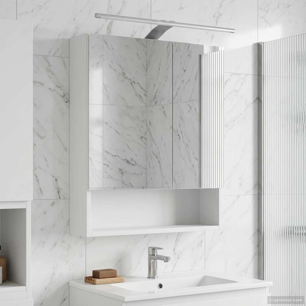 Bathroom Mirror Cabinet White 50 x 14.5 x 70 cm Engineered wood