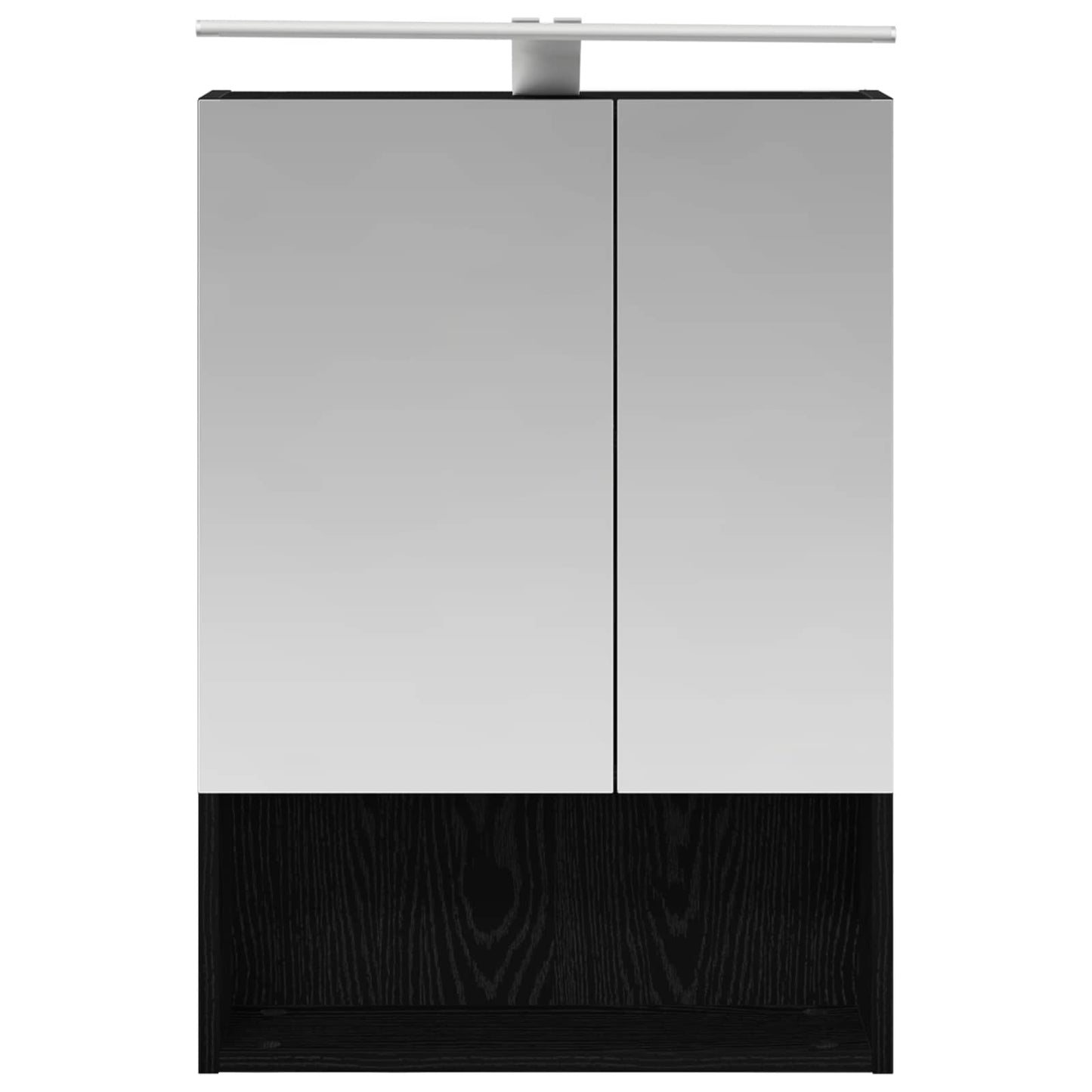Bathroom Mirror Cabinet with Shelf Black Oak 50 x 14.5 x 70 cm