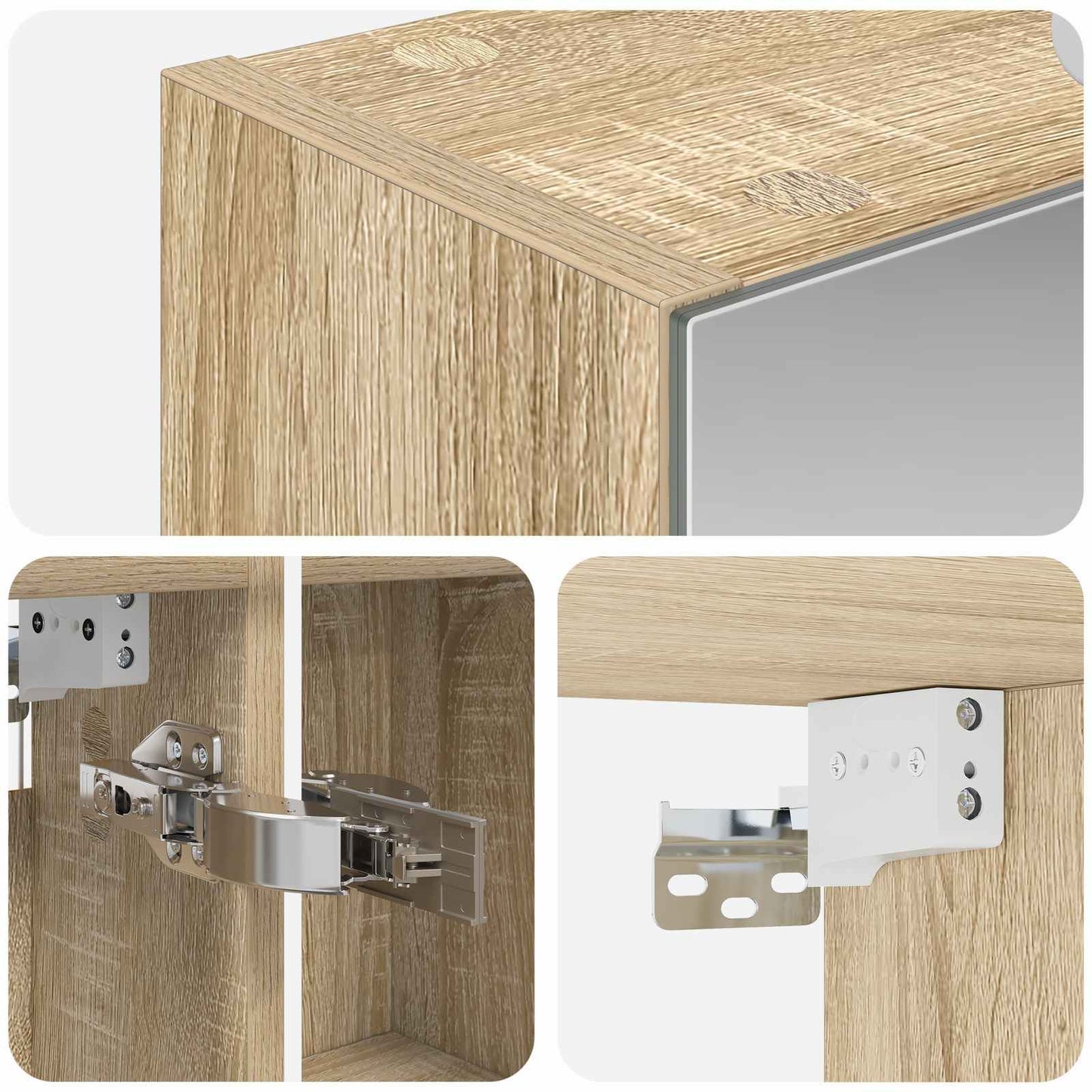 Bathroom Mirror Cabinet with Shelf Sonoma Oak 50 x 14.5 x 70 cm