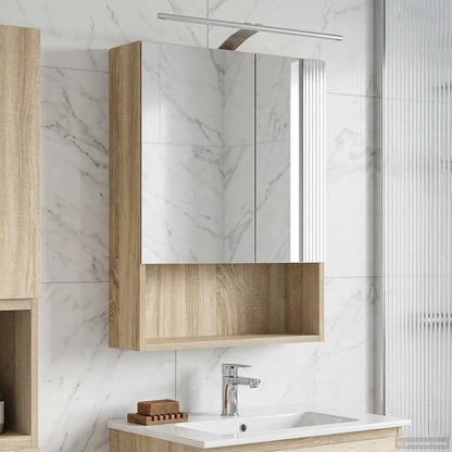 Bathroom Mirror Cabinet with Shelf Sonoma Oak 50 x 14.5 x 70 cm