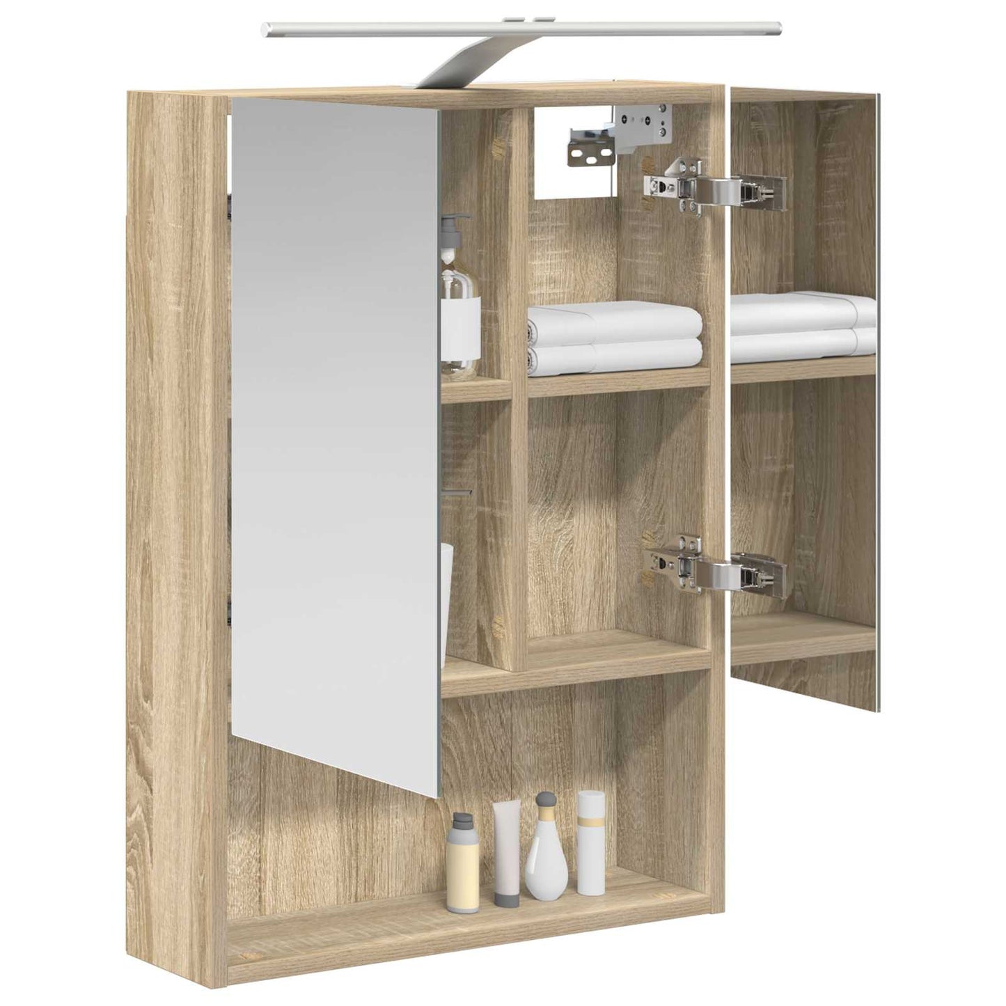 Bathroom Mirror Cabinet with Shelf Sonoma Oak 50 x 14.5 x 70 cm