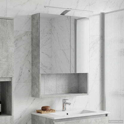 Bathroom Mirror Cabinet Concrete Grey 50 x 14.5 x 70 cm