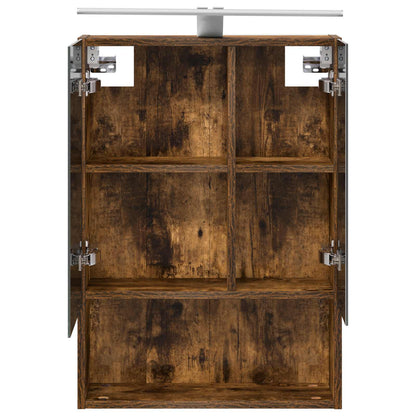 Bathroom Mirror Cabinet with Shelf Smoked Oak 50 x 14.5 x 70 cm