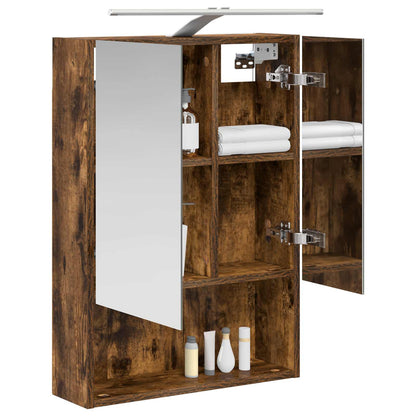 Bathroom Mirror Cabinet with Shelf Smoked Oak 50 x 14.5 x 70 cm