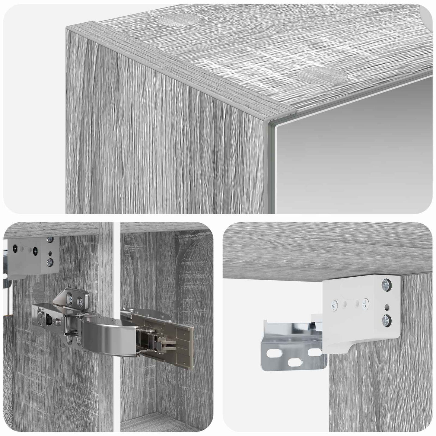 Bathroom Mirror Cabinet with Door Grey Sonoma 50 x 14.5 x 70 cm
