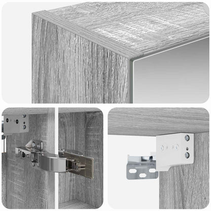 Bathroom Mirror Cabinet with Door Grey Sonoma 50 x 14.5 x 70 cm