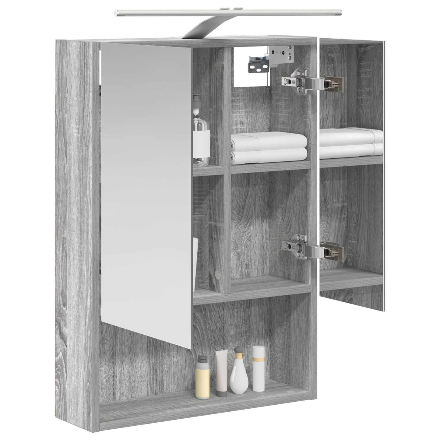 Bathroom Mirror Cabinet with Door Grey Sonoma 50 x 14.5 x 70 cm