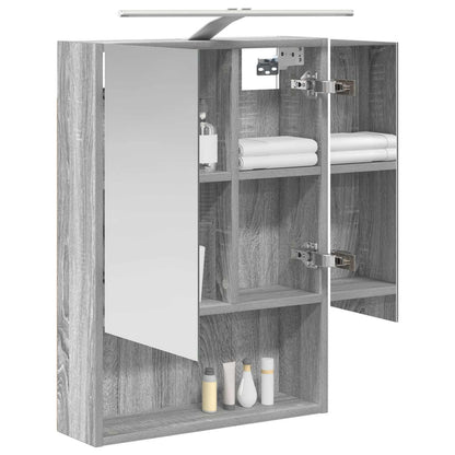 Bathroom Mirror Cabinet with Door Grey Sonoma 50 x 14.5 x 70 cm
